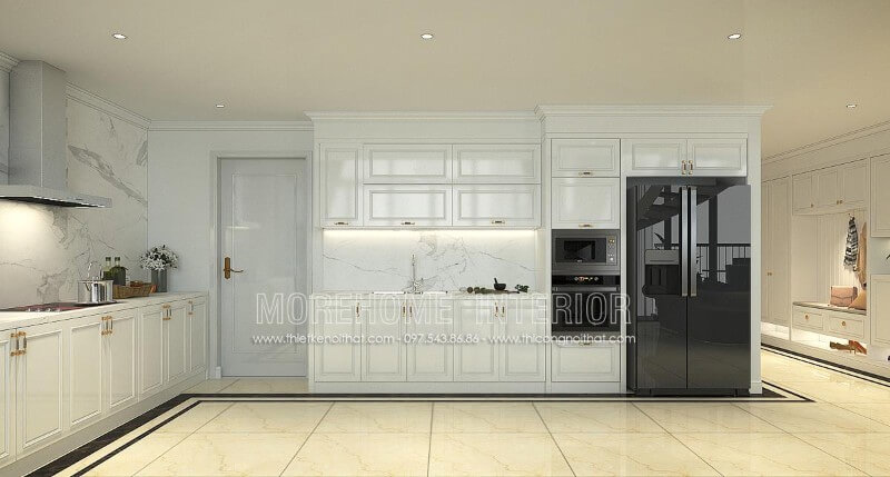 Mẫu thiết kế tủ bếp chung cư Penthouse Tây Hồ cao cấp Tủ bếp hiện đại, tủ bếp chữ u, tủ bếp chữ i, tủ bếp chữ l