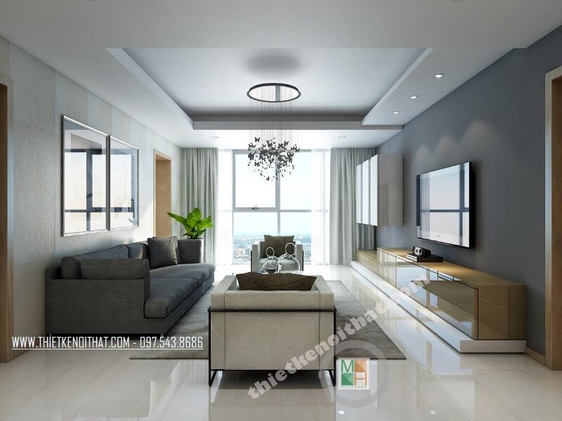 Thiết kế nội thất phòng khách đơn giản là xu hướng chung cho các căn hộ chung cư hiện nay